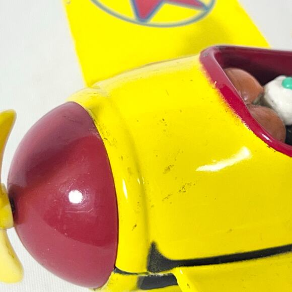 Vintage Disney DecoPac Mickey Mouse Flying Airplane Die Cast Toy Yellow 1981 - Picture 10 of 16